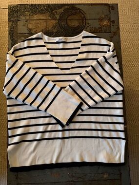 Mango Striped Sweater- White & Black